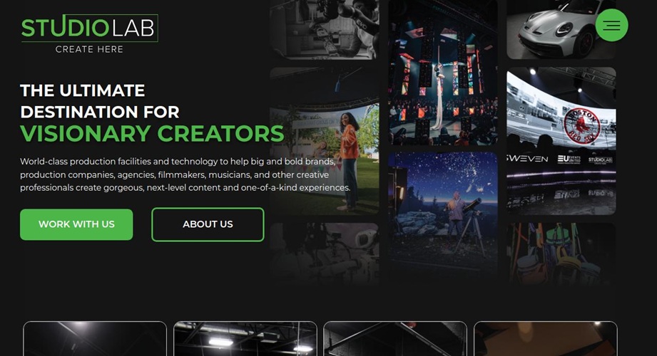 Studio Lab website — video and audio production studios near Boston
